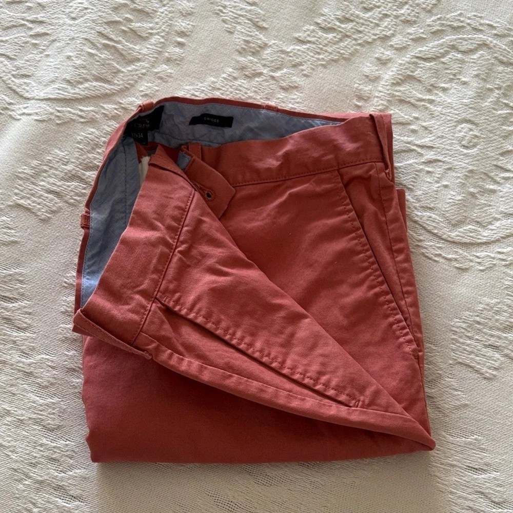 J Crew flex chino Men's Driggs Coral Pants Gently Loved 32x34